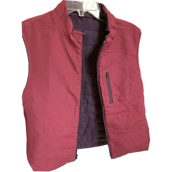 Field And Stream Womens Reversible Puffer Vest Size XL NEW Purple Lotus & Maroon - Picture 2 of 4